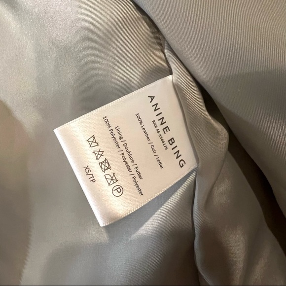Anine Bing Benjamin Moto Leather Jacket in Dusty Mint Size XS NEW with tags! - Picture 10 of 11